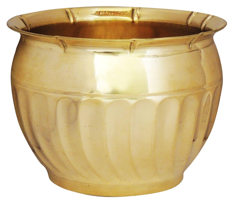 Brass planter Gamala Diameter 8 inch weight 0.5 Kg — 6"