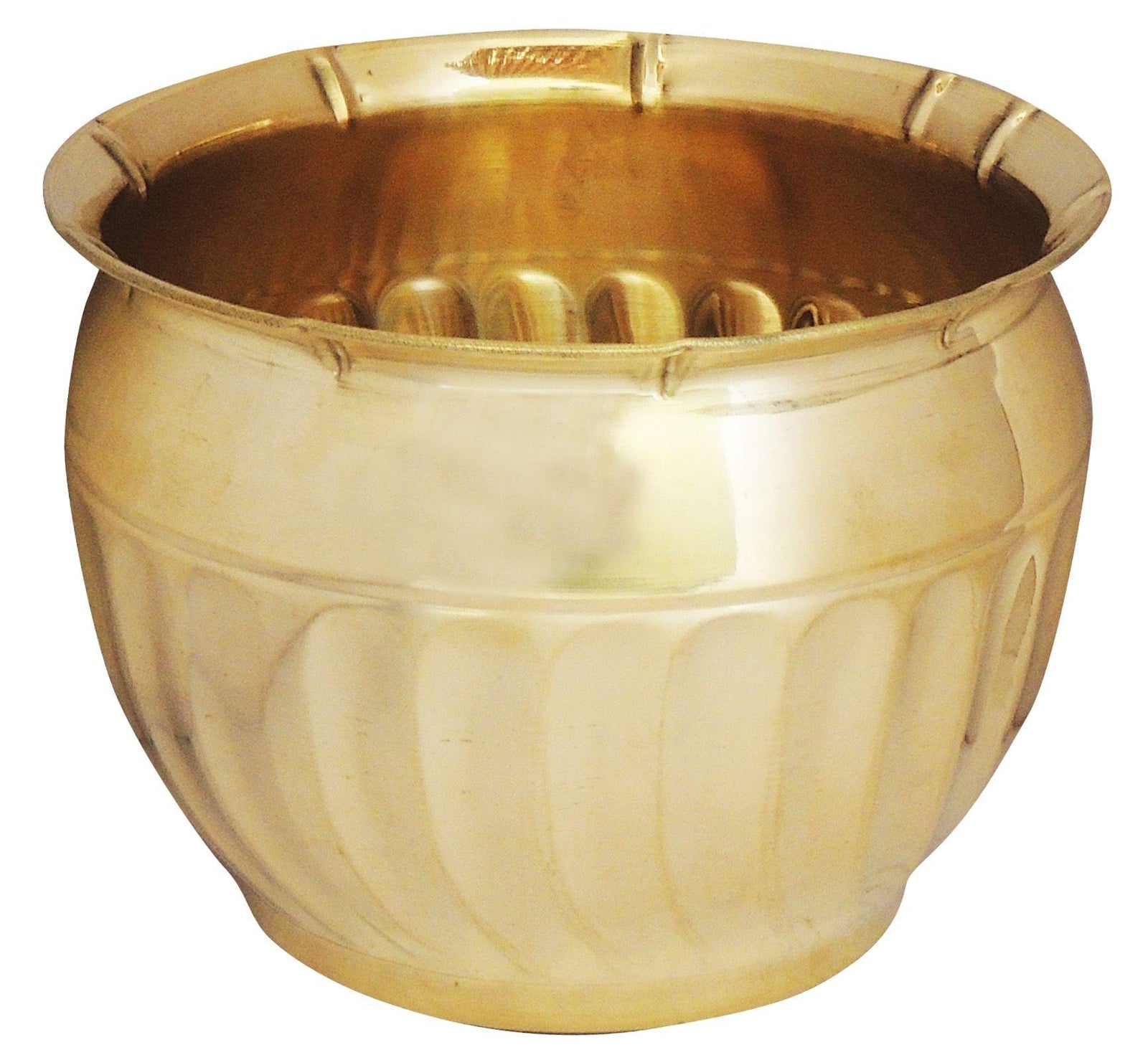 Brass planter Gamala Diameter 8 inch weight 0.5 Kg — 6"