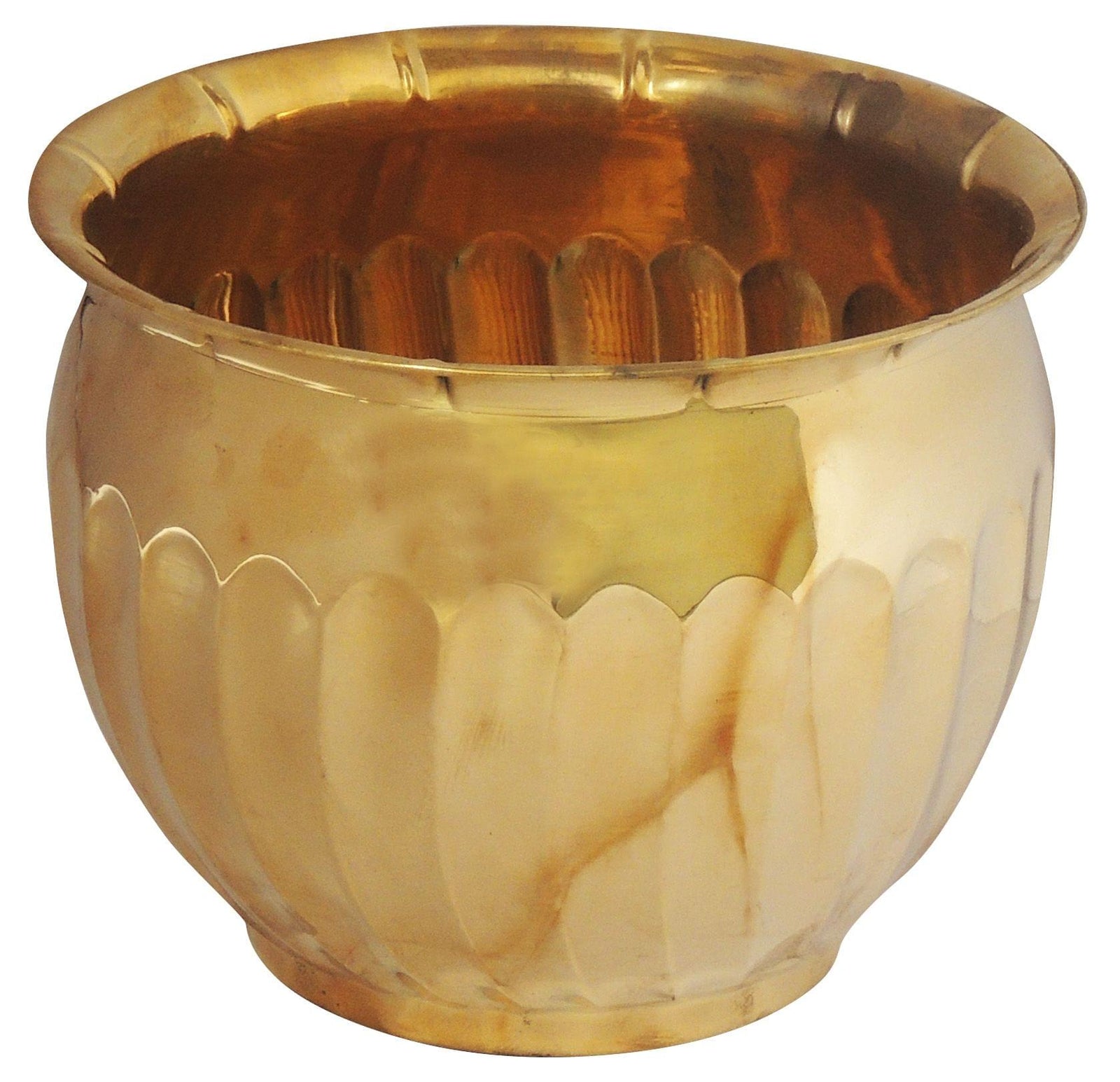 Brass planter Gamala Diameter 6.5 Inch weight 300 gm — 5"