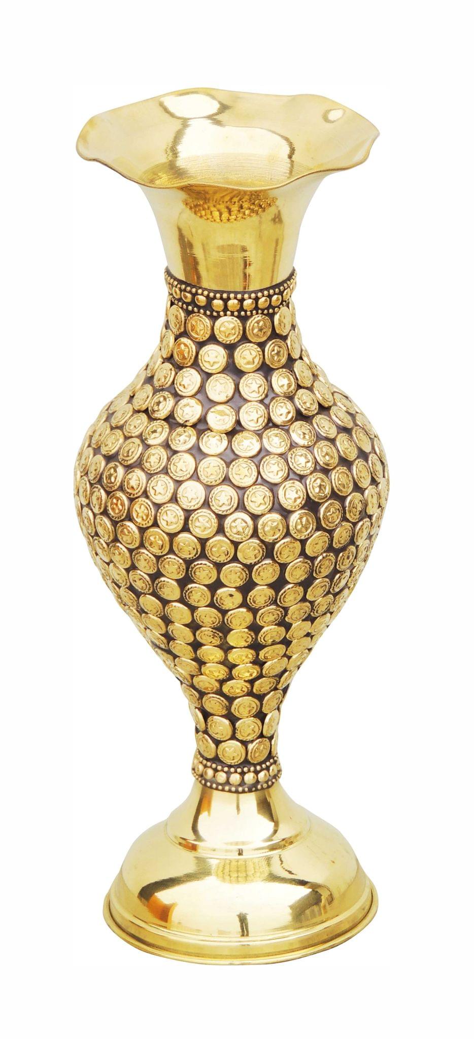 Brass & , Vase — 13"