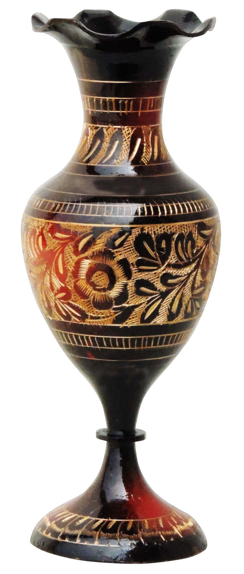 Brass & , Vase — 7.5"