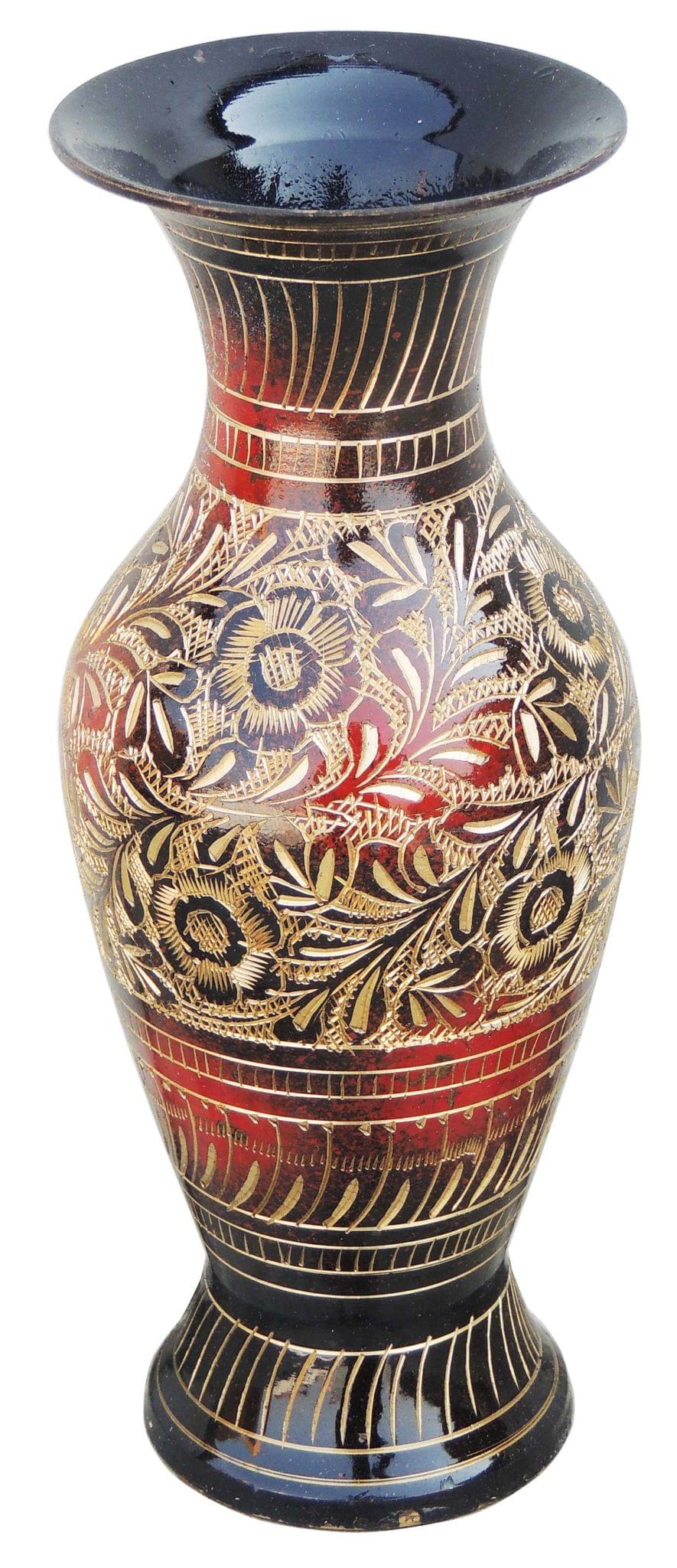 Brass & , Vase — 7.5"