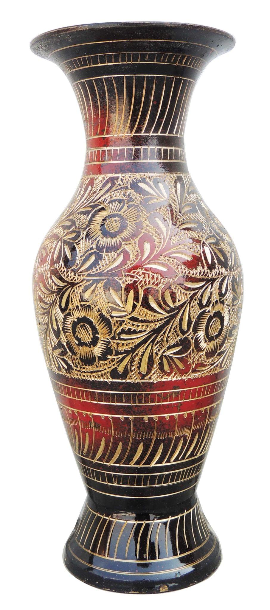 Brass & , Vase — 7.5"