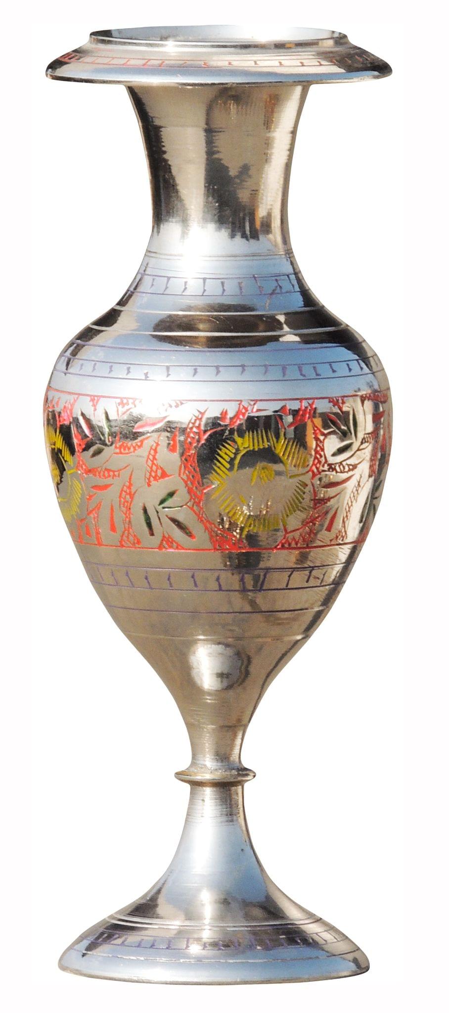 Brass & , Vase — 7.5"