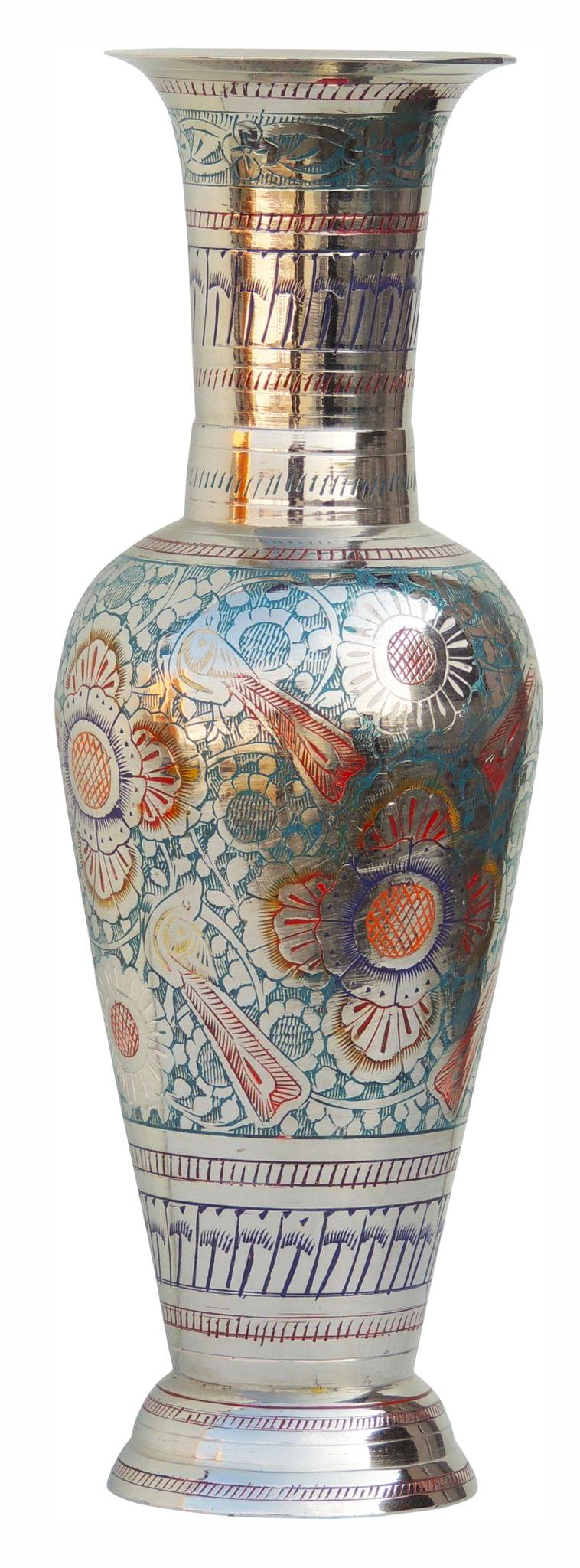 Brass & , Vase — 11.5"