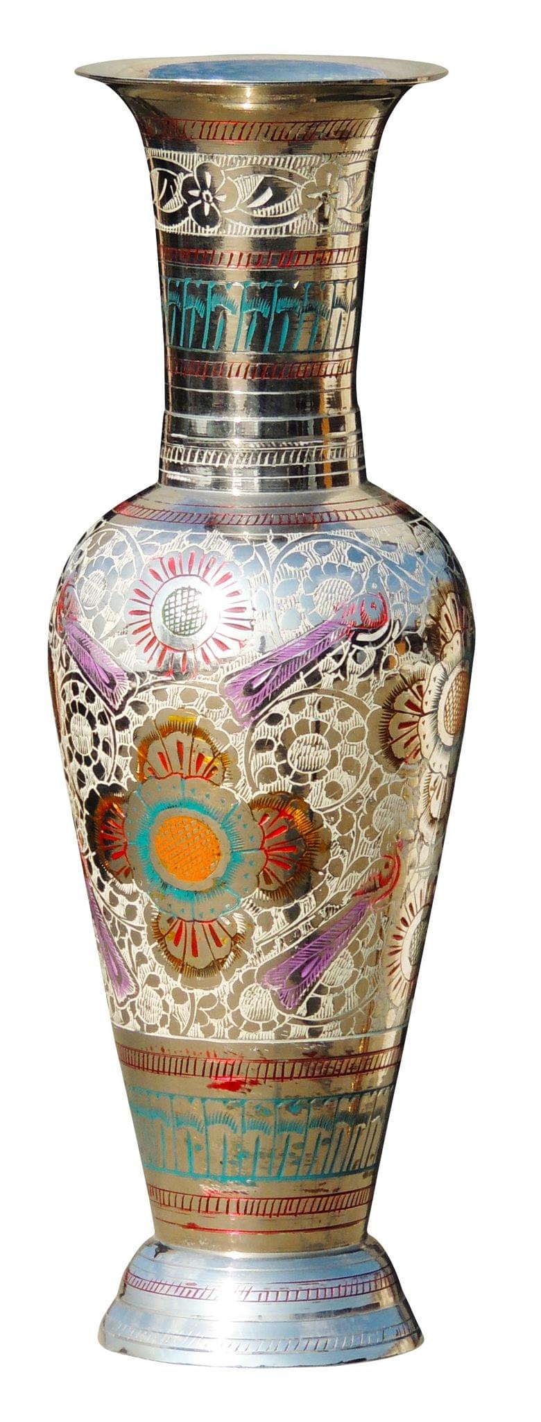 Brass & , Vase — 11.5"