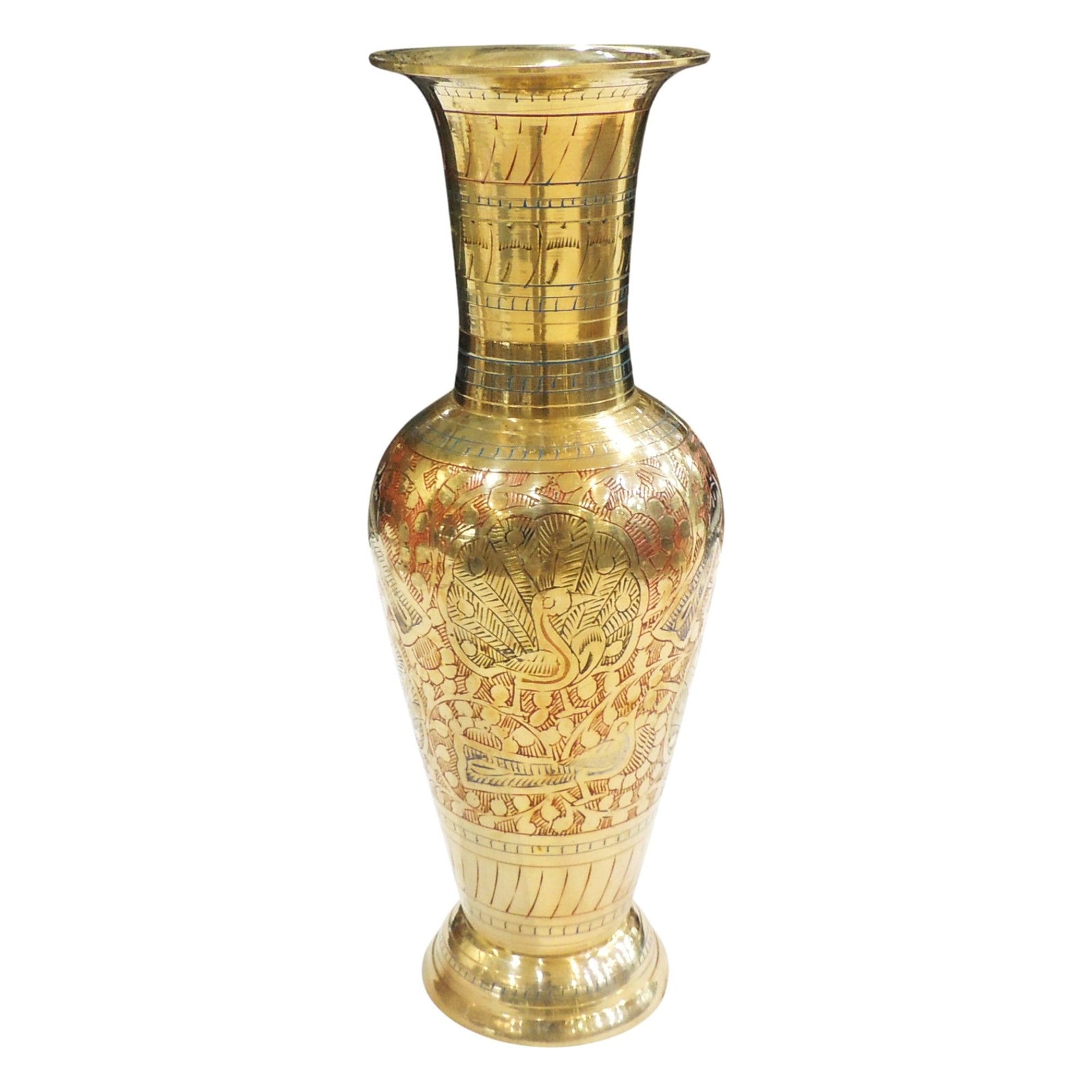Brass & , Vase — 10"