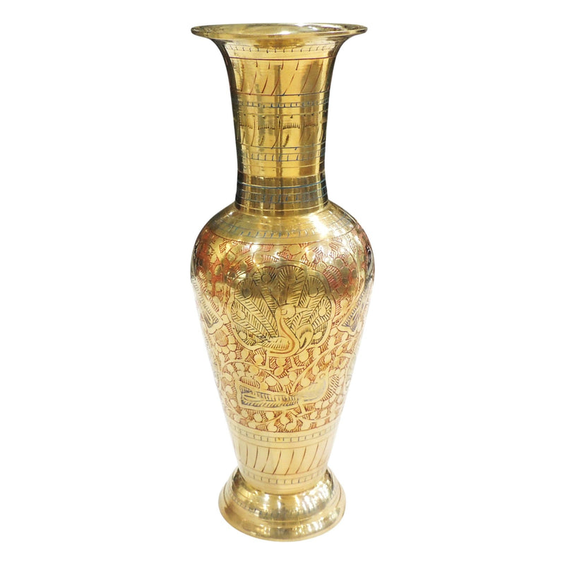 Brass & , Vase — 10"