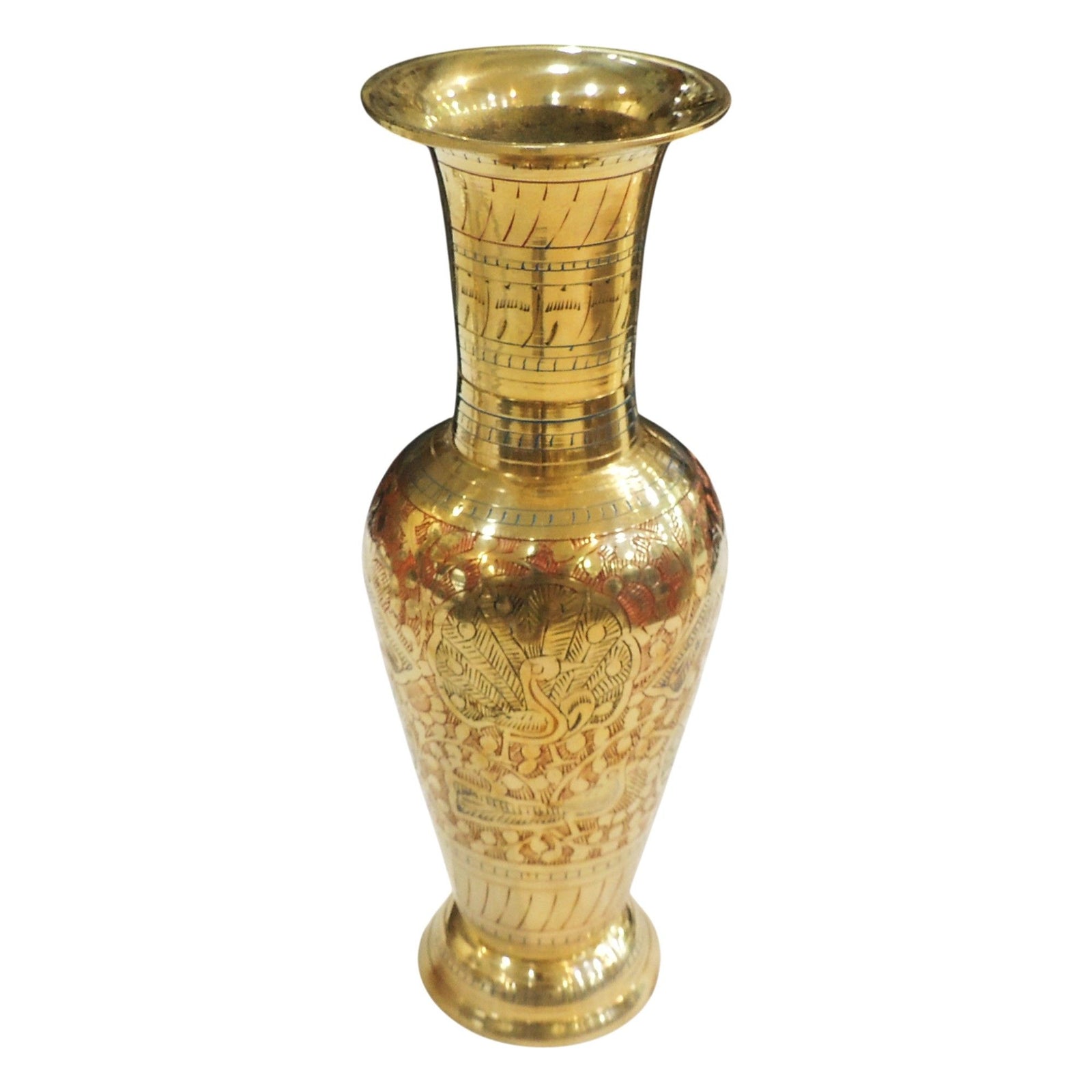Brass & , Vase — 10"