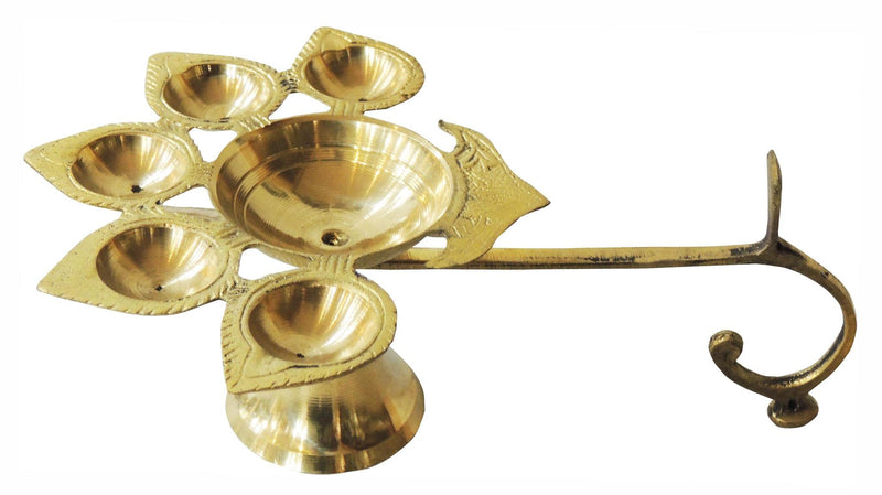 Brass Table Decor Oil Lamp Deepak 5 Wicks — 3.5"
