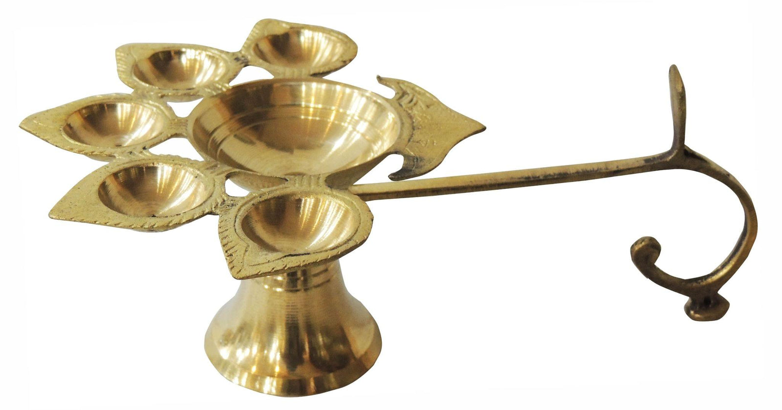 Brass Table Decor Oil Lamp Deepak 5 Wicks — 3.5"