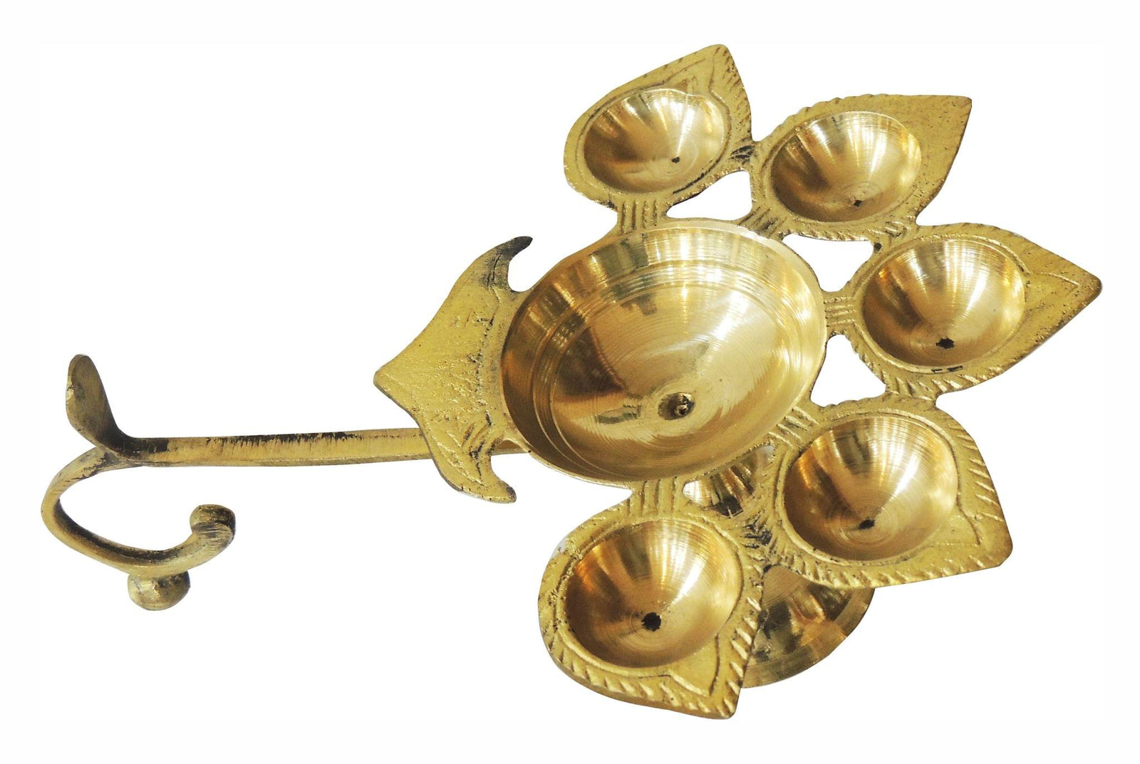 Brass Table Decor Oil Lamp Deepak 5 Wicks — 3.5"