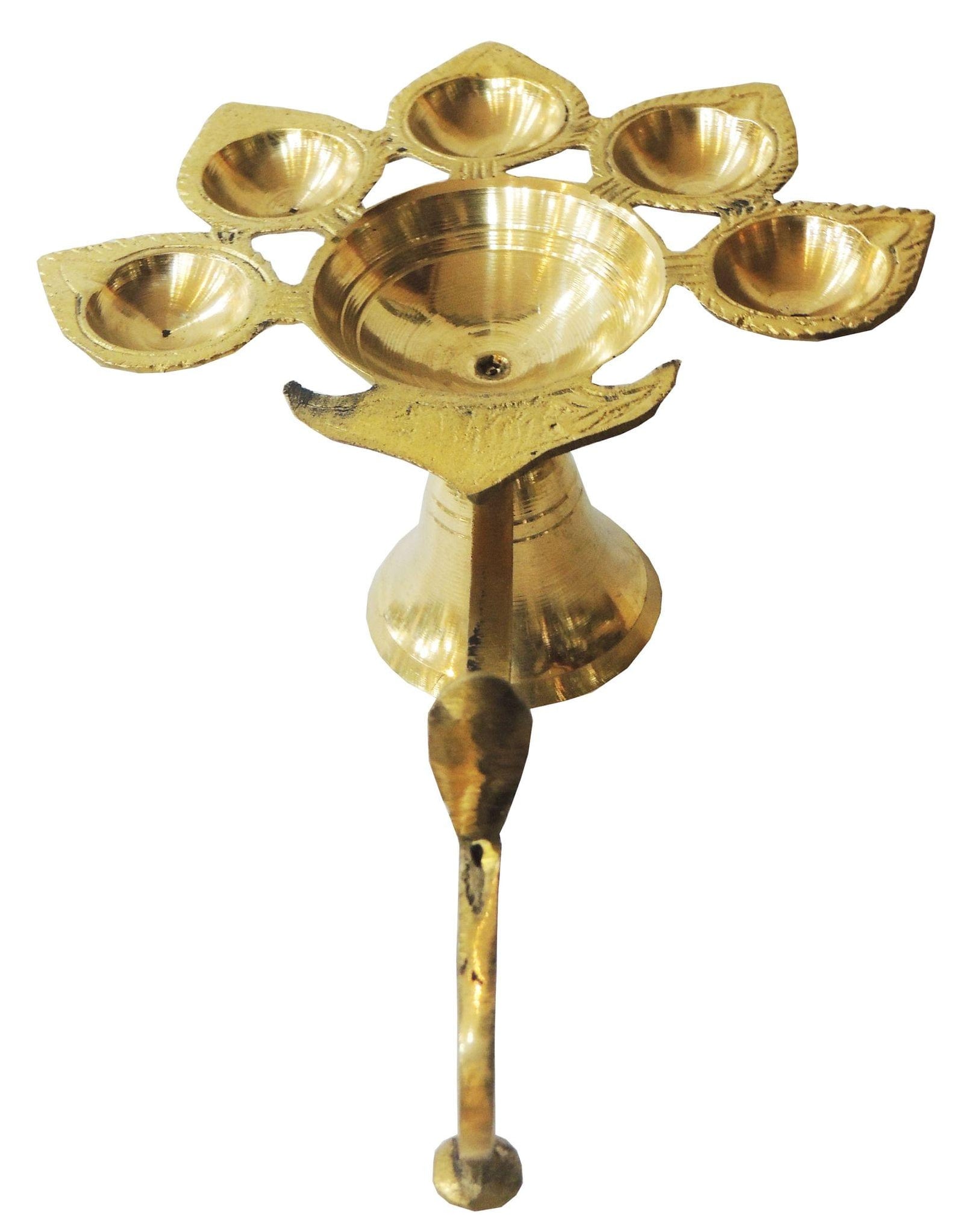 Brass Table Decor Oil Lamp Deepak 5 Wicks — 3.5"