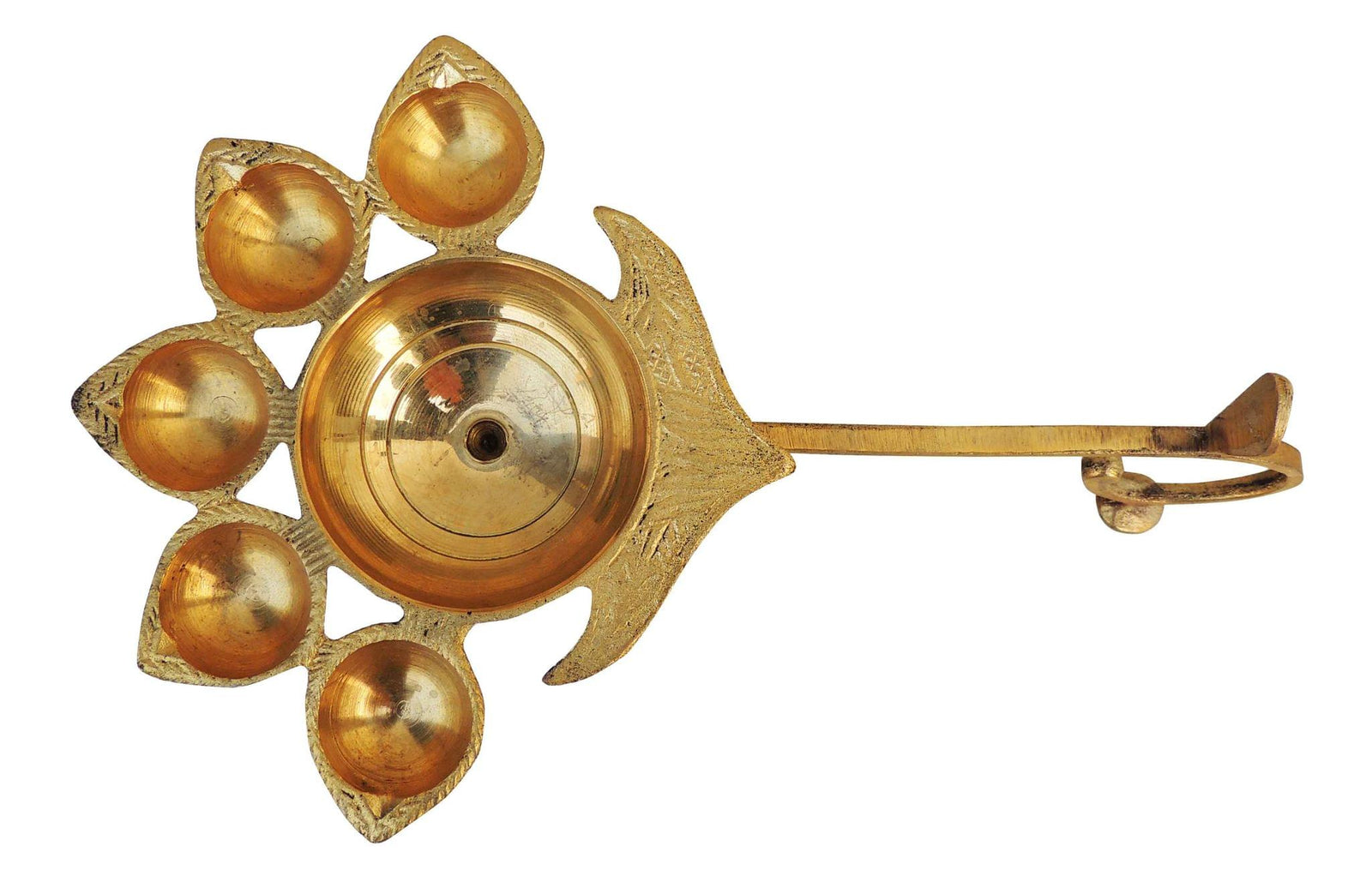 Brass Table Decor Oil Lamp Deepak 5 Wicks — 3.3"