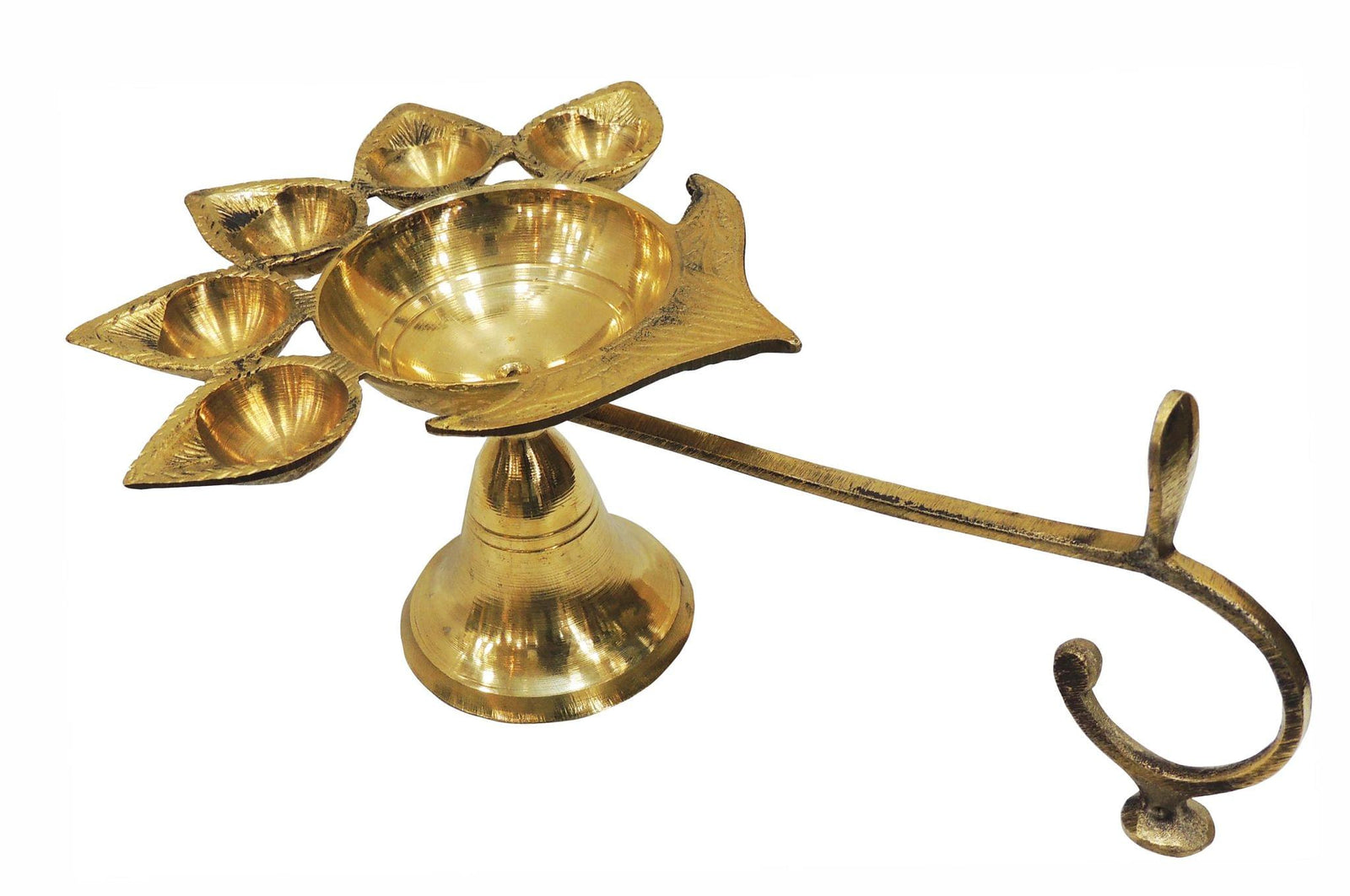 Brass Table Decor Oil Lamp Deepak 5 Wicks 2 Pcs.) — 4.5"