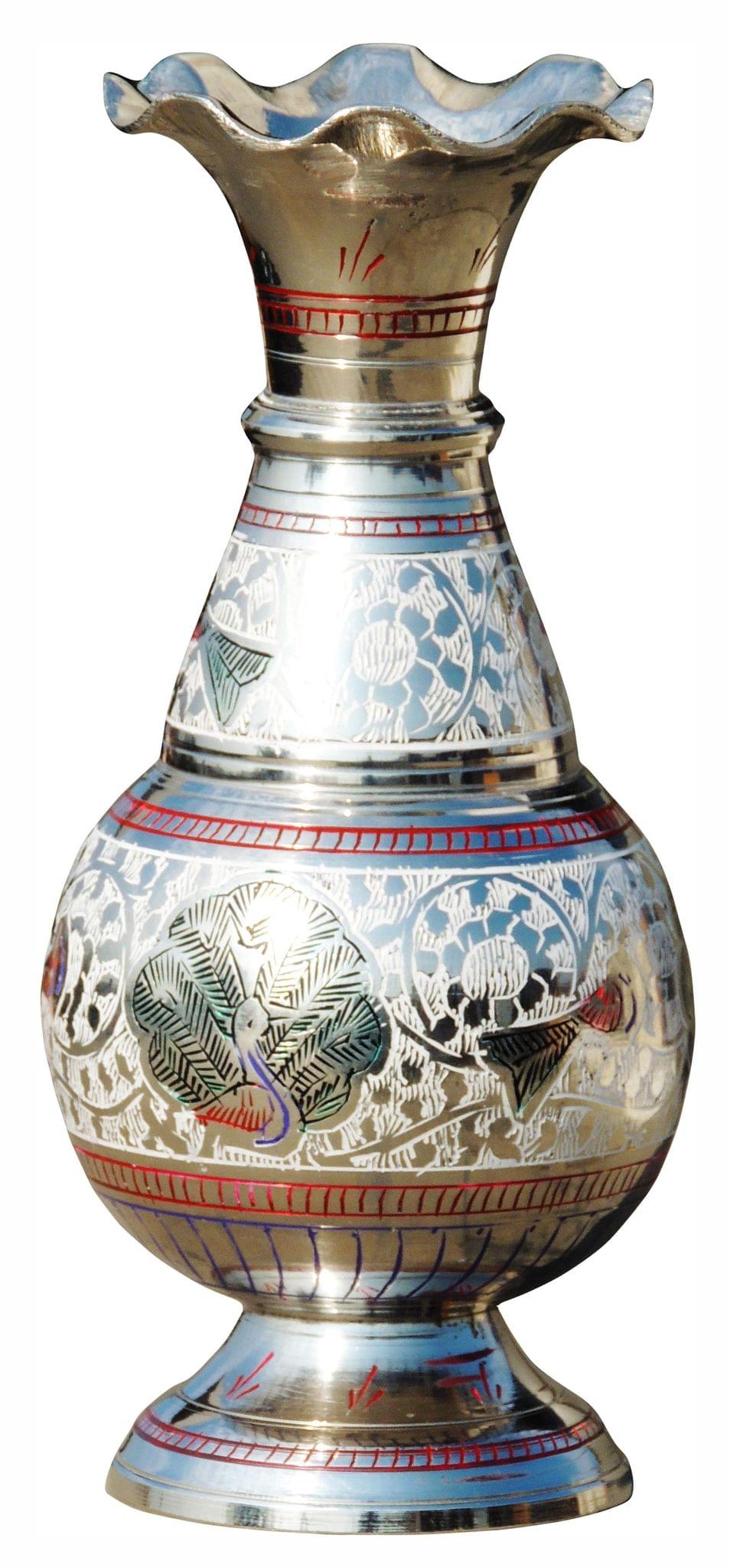 Brass & , Vase — 8"