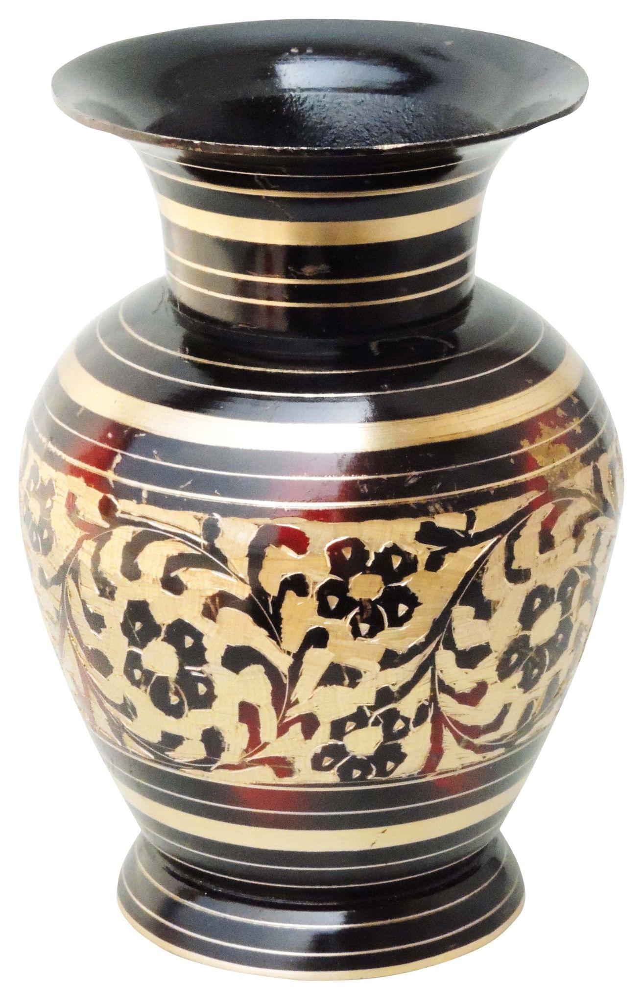 Brass & , Vase — 5.5"