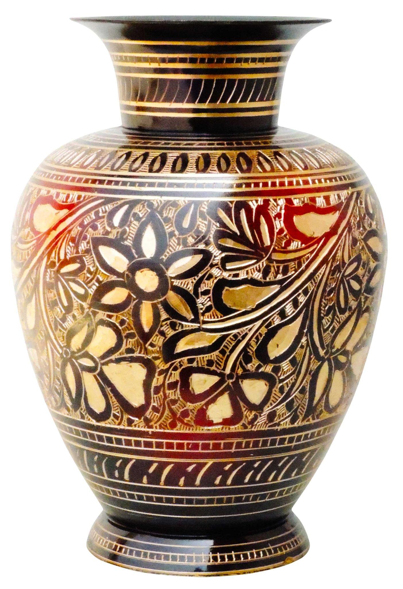 Brass & , Vase — 8.5"