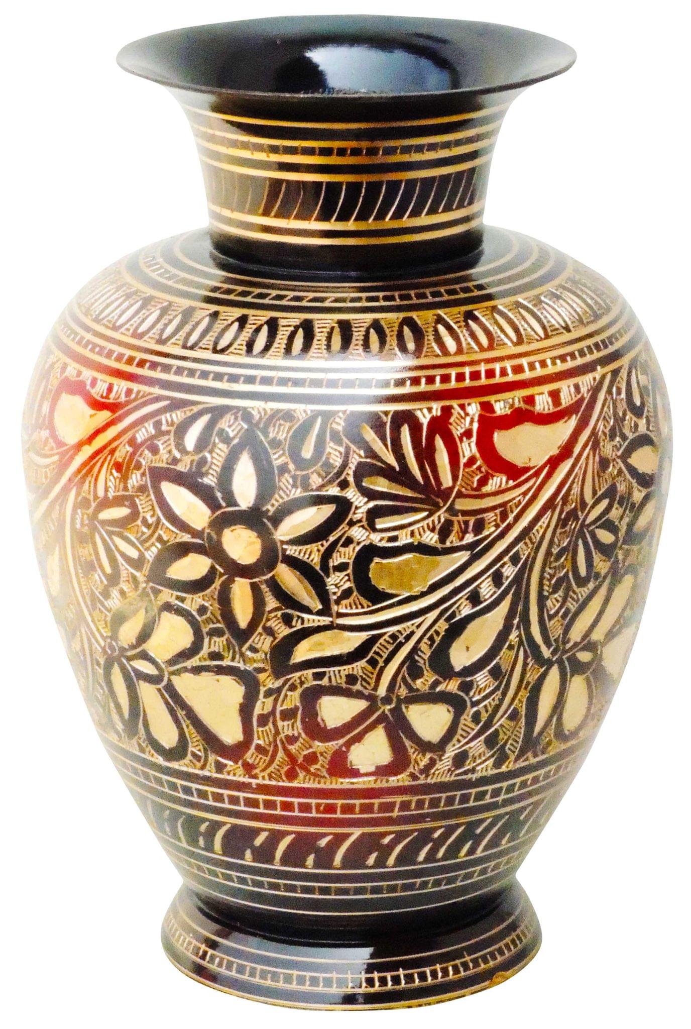 Brass & , Vase — 8.5"