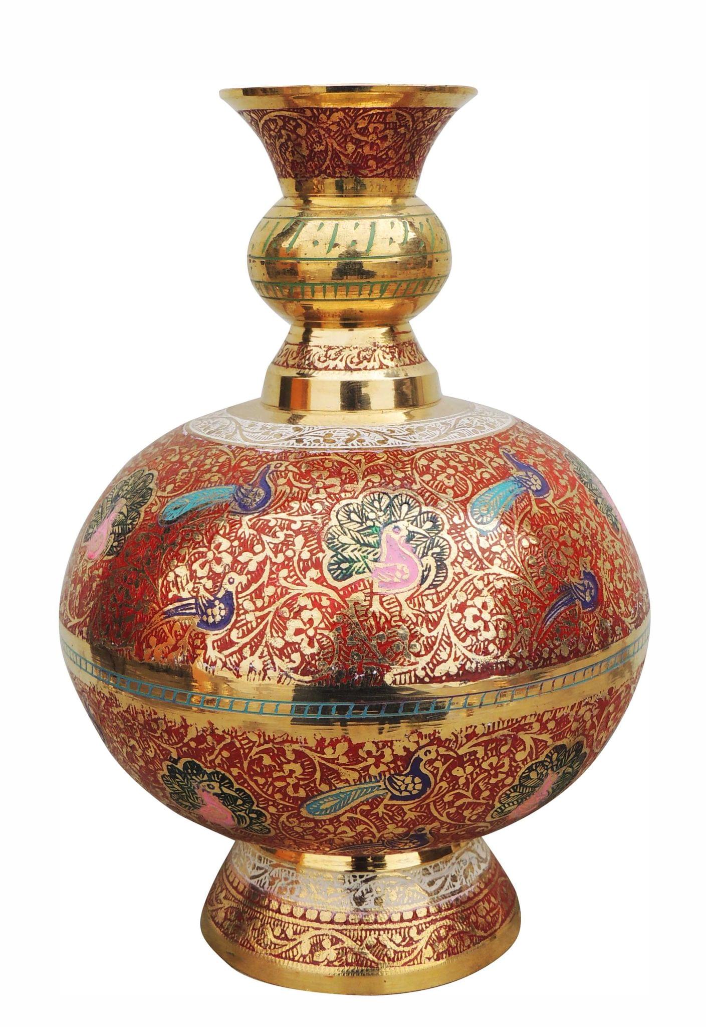 Brass & , Vase — 9"