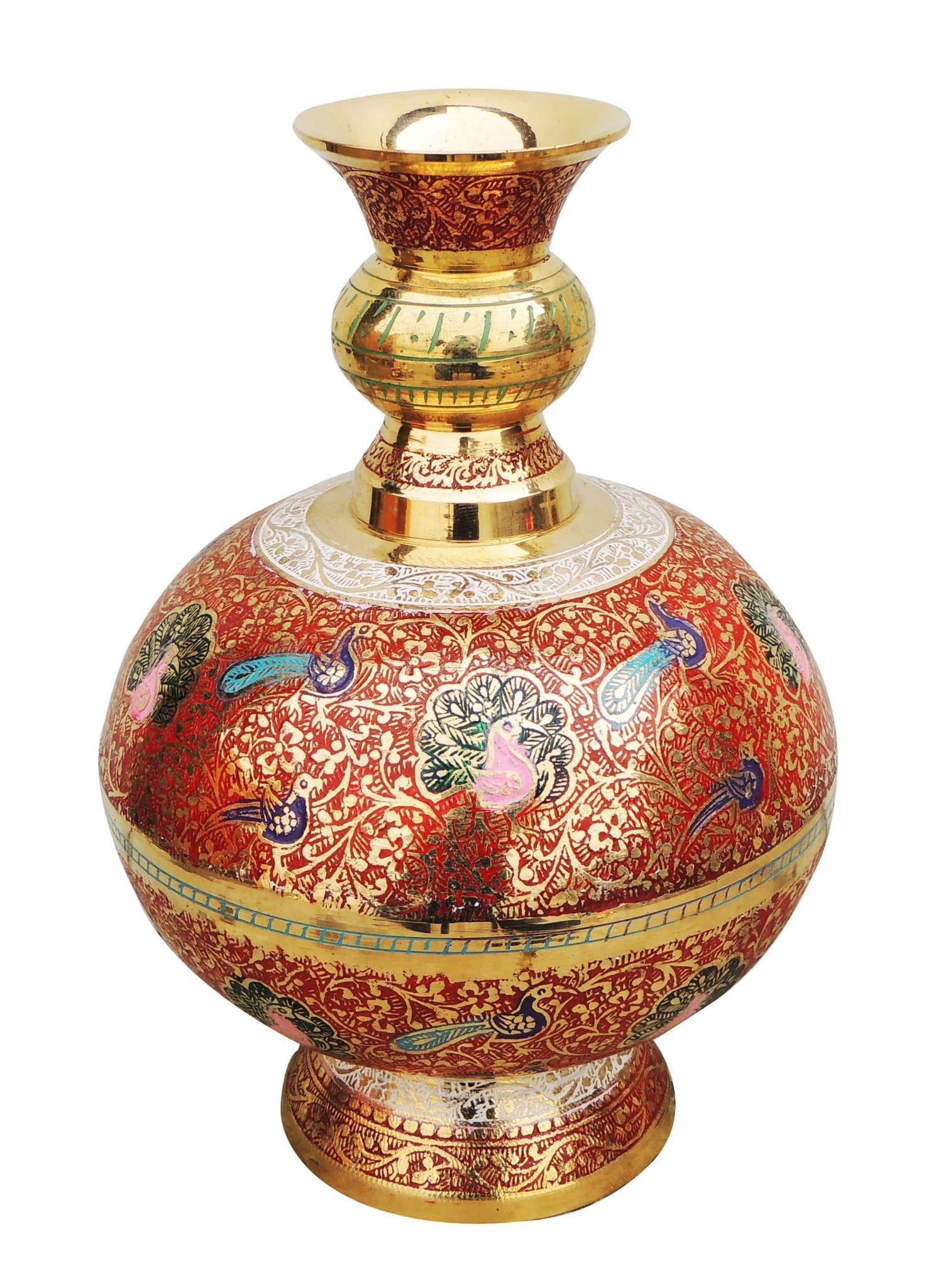 Brass & , Vase — 9"