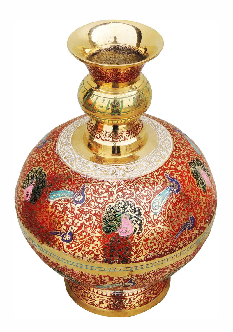 Brass & , Vase — 9"
