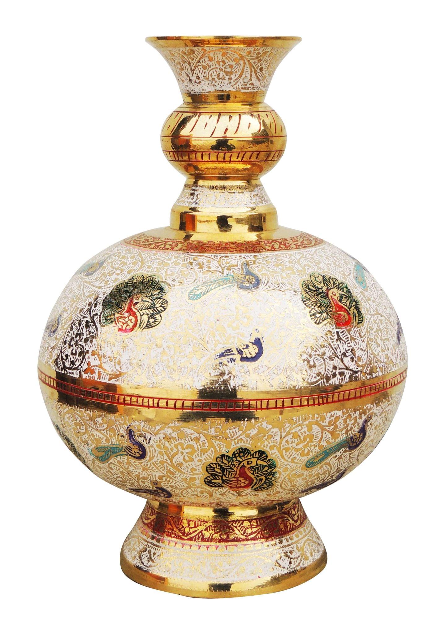 Brass & , Vase — 9"