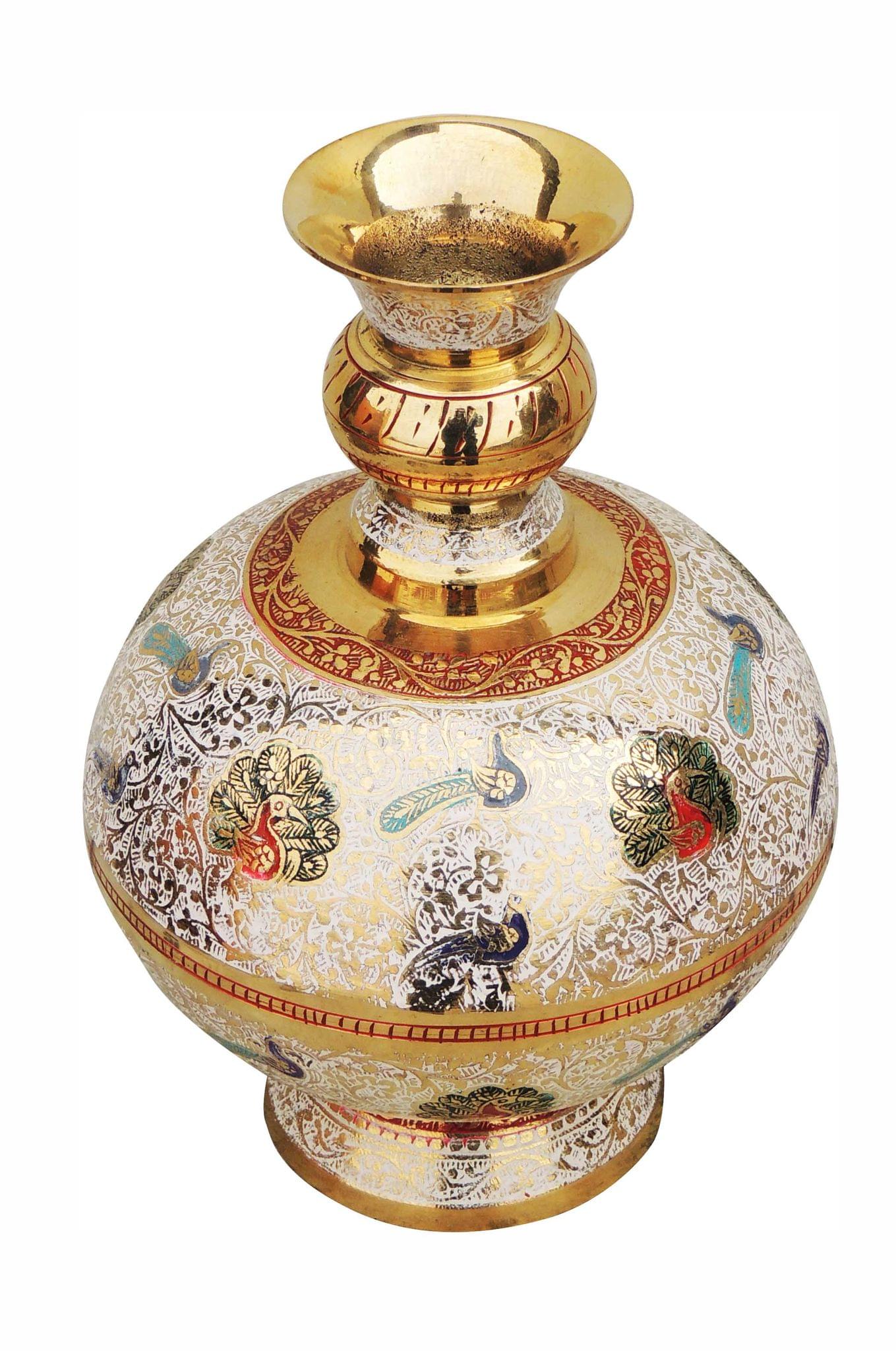 Brass & , Vase — 9"