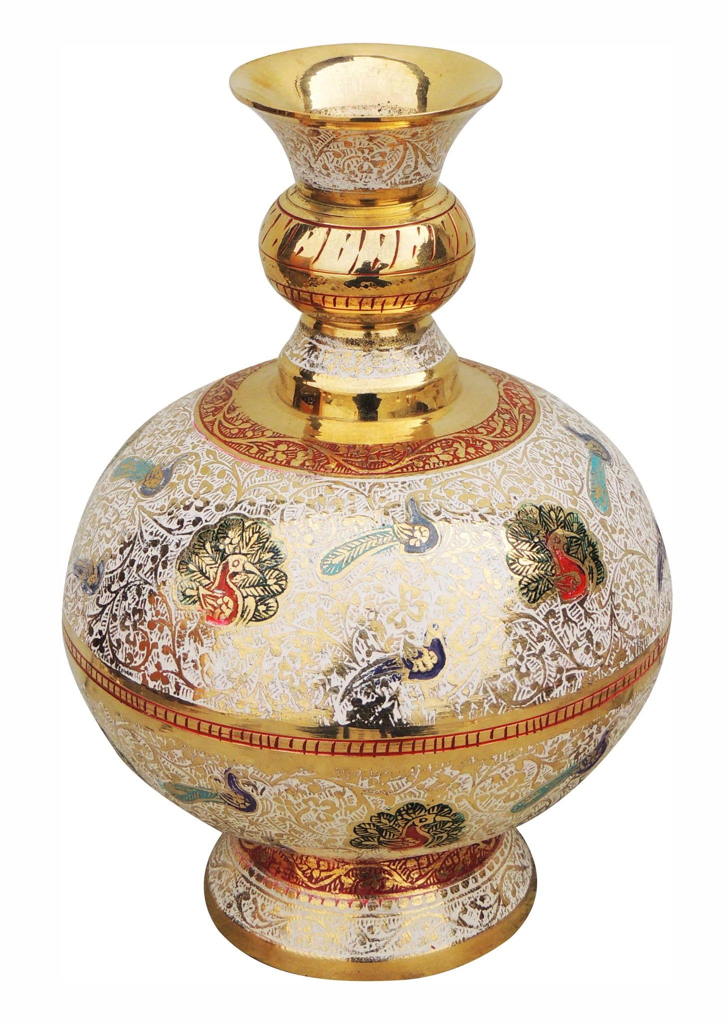 Brass & , Vase — 9"