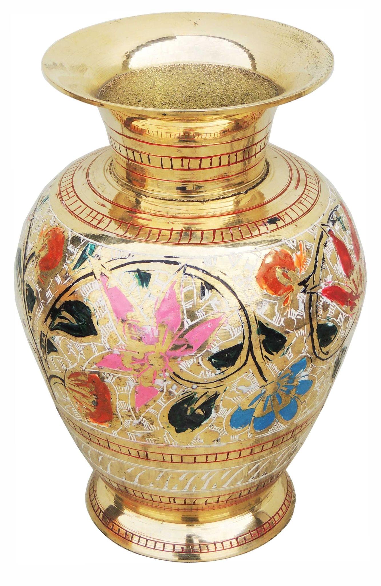 Brass & , Vase — 7"