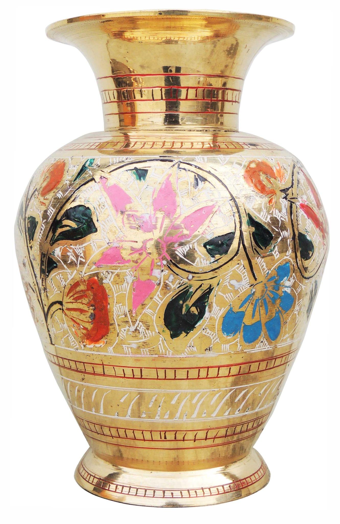 Brass & , Vase — 7"