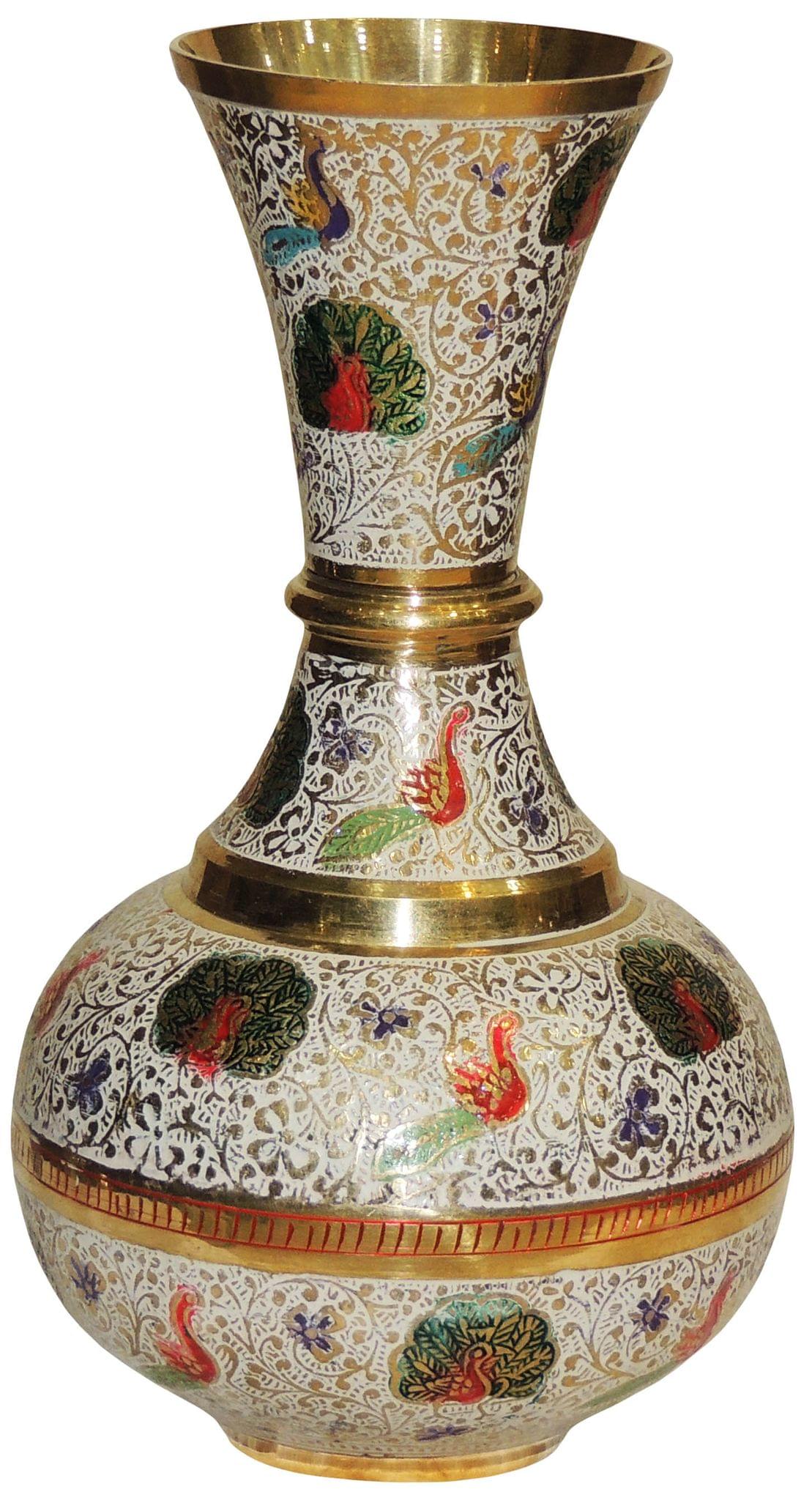Brass & , Vase — 9"