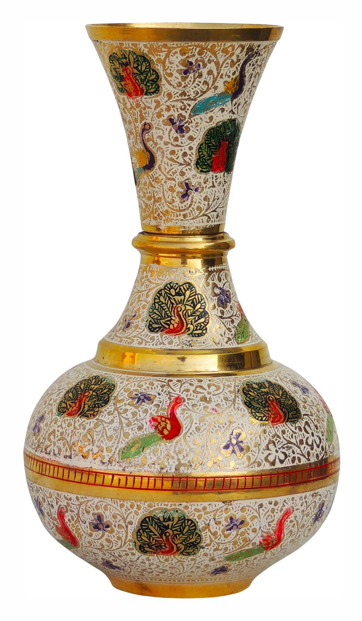 Brass & , Vase — 9"