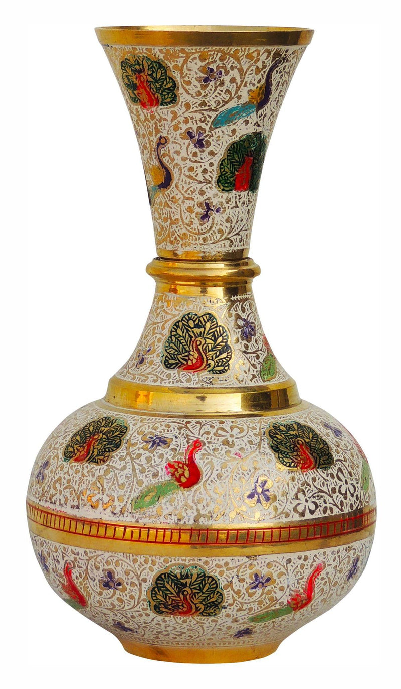 Brass & , Vase — 9"