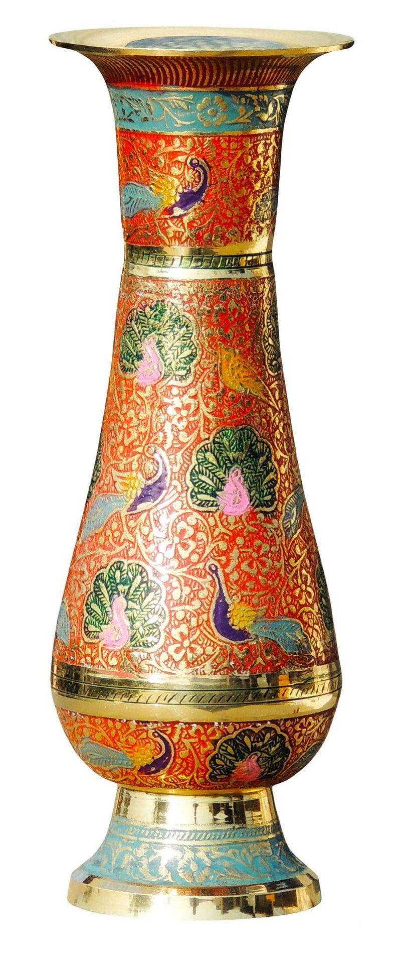 Brass & , Vase — 10"
