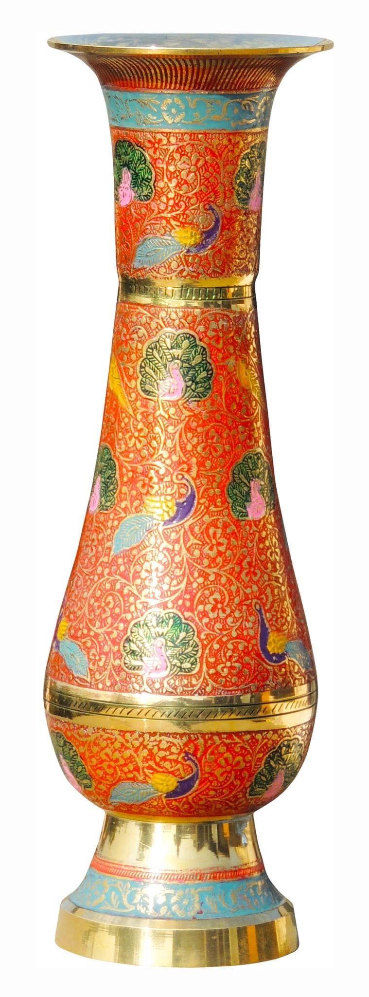 Brass & , Vase — 14"