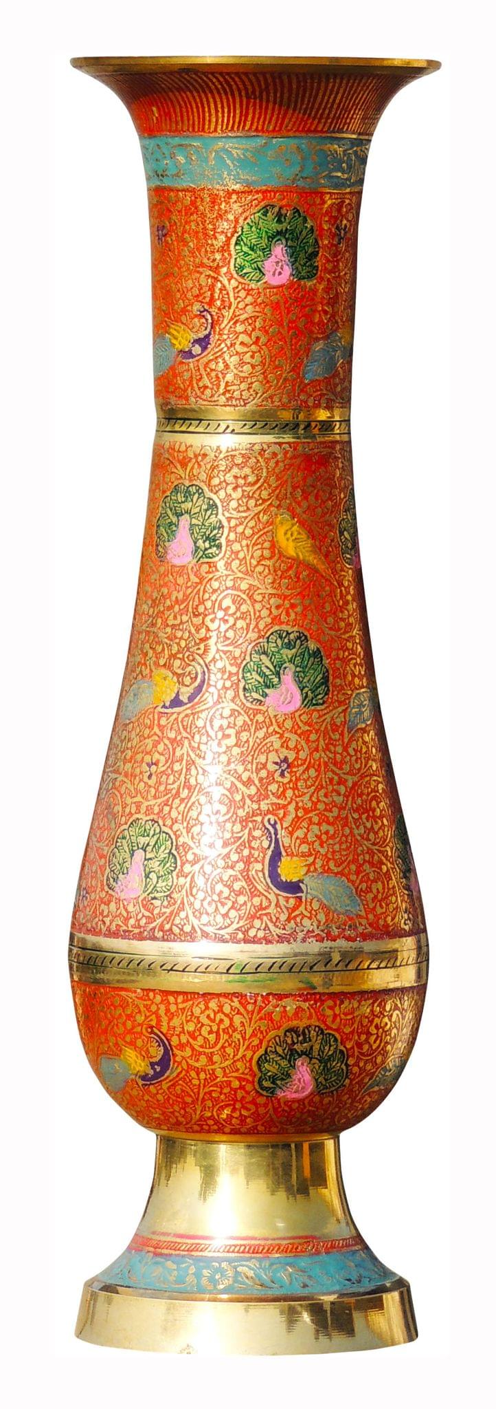 Brass & , Vase — 16"