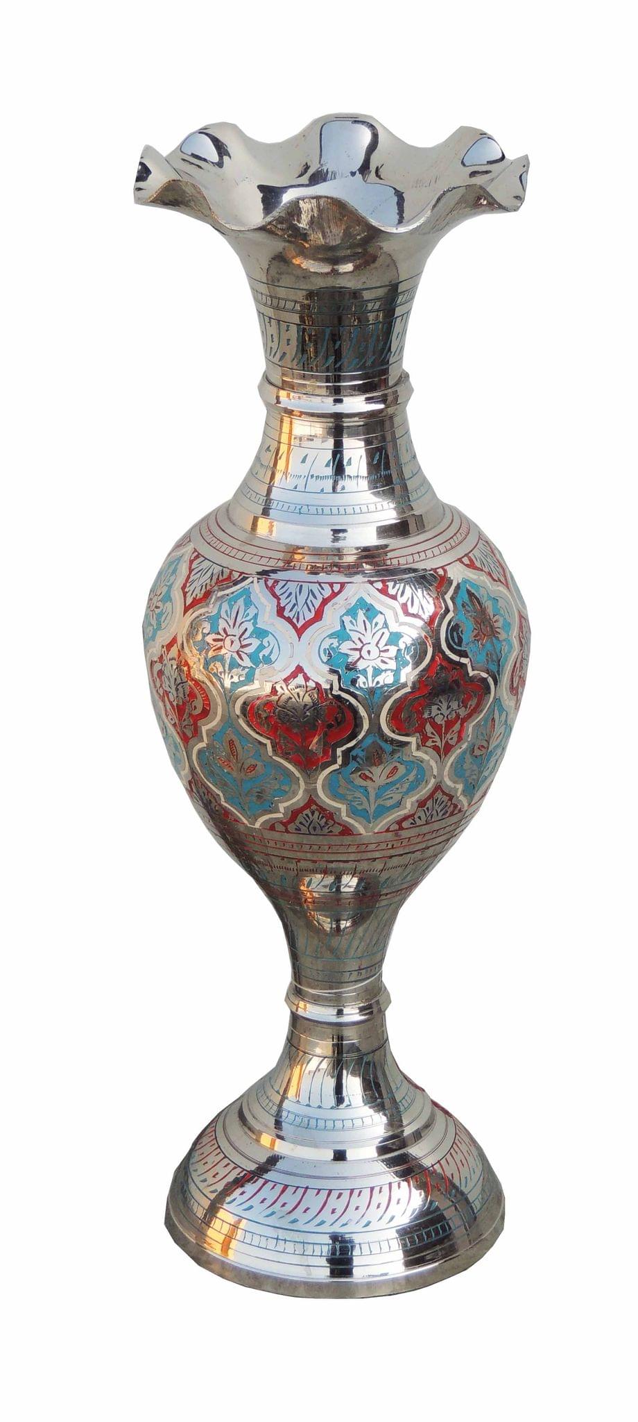 Brass & , Vase — 14"