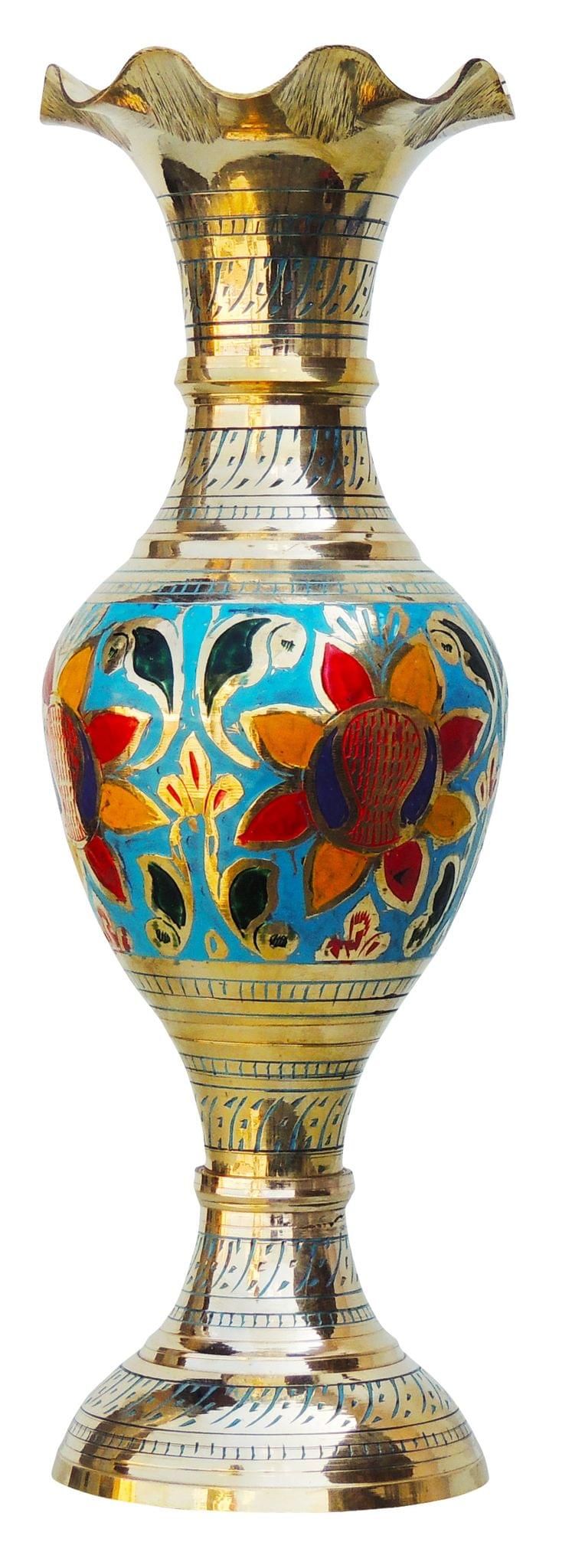 Brass & , Vase — 12"