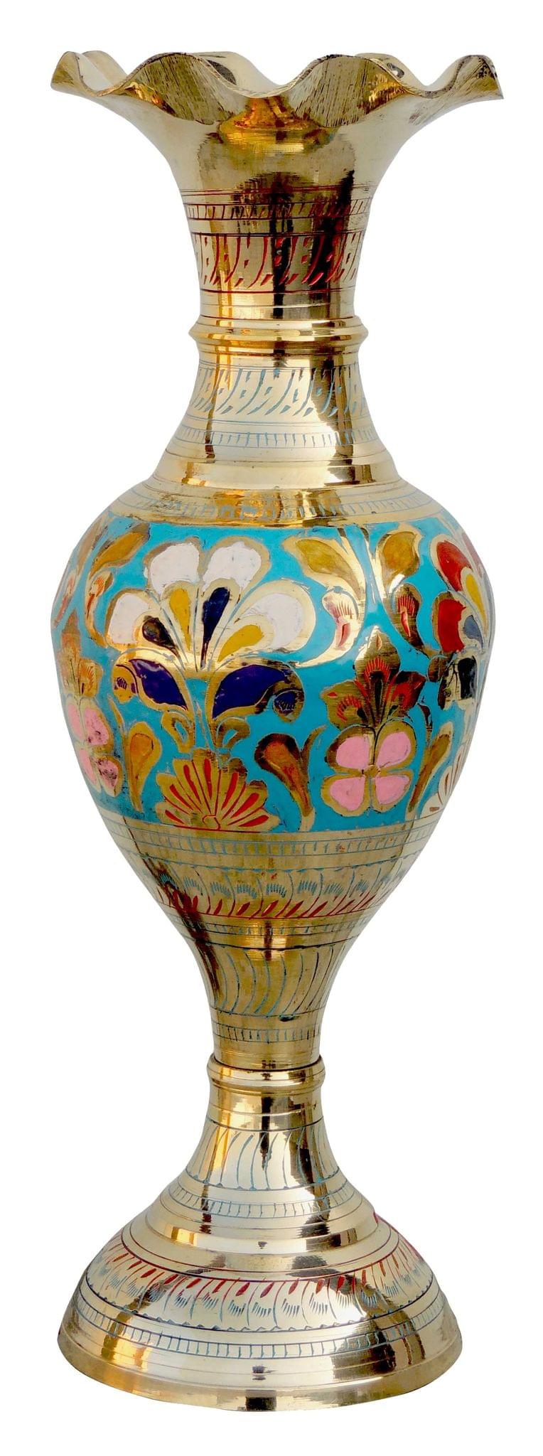 Brass & , Vase — 14"