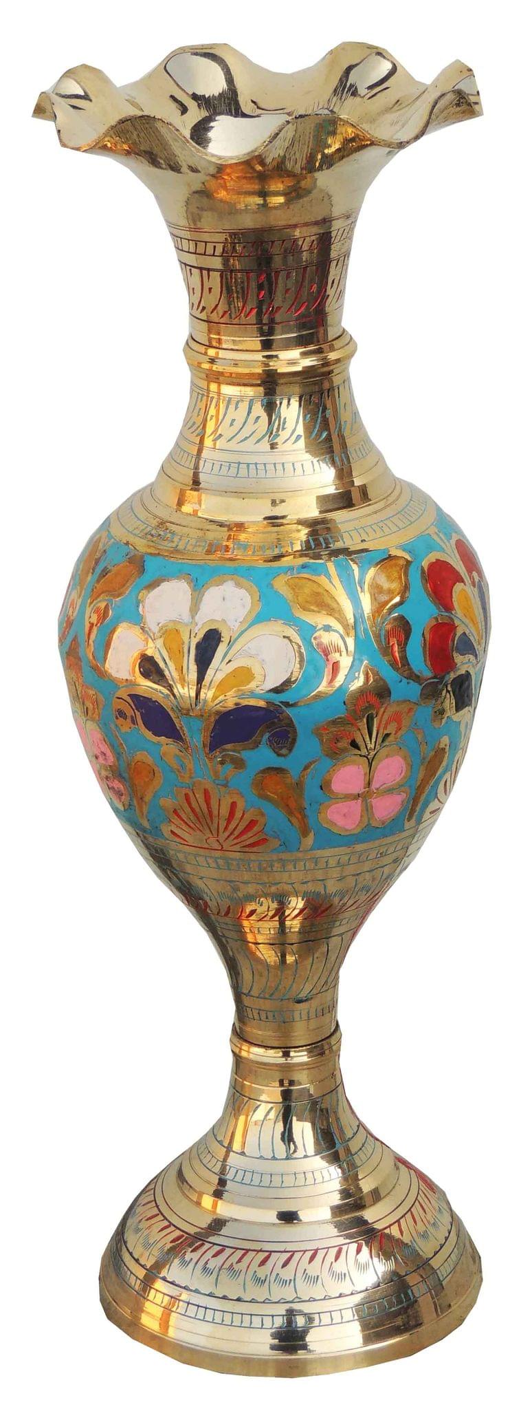 Brass & , Vase — 14"