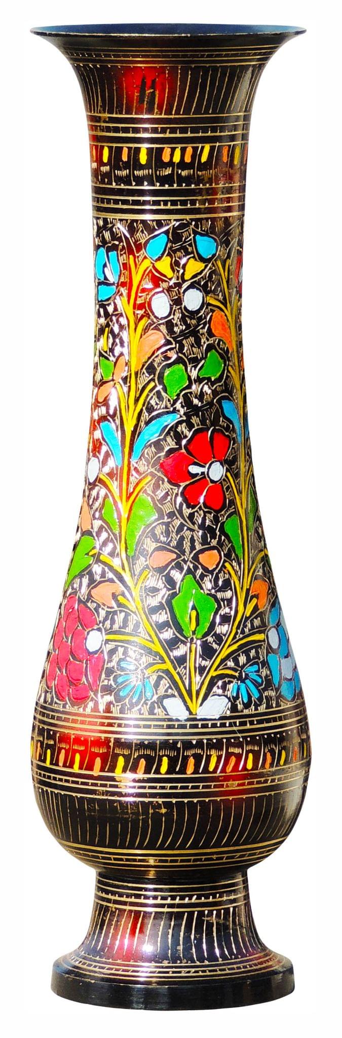 Brass & , Vase — 16"