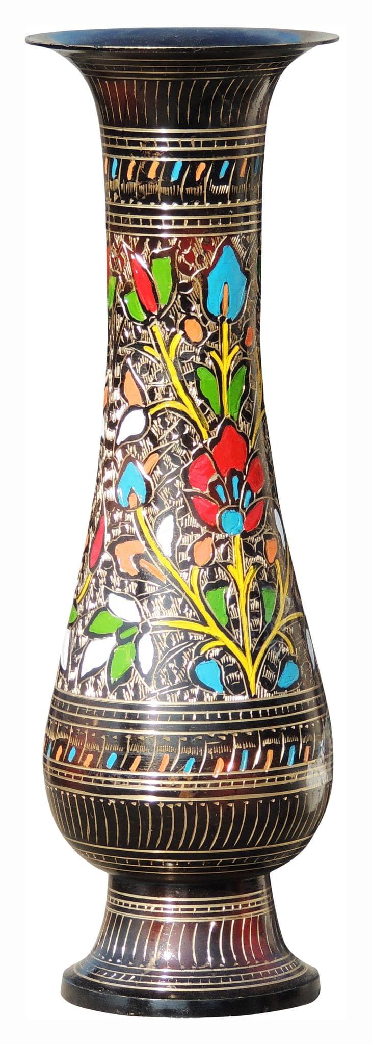 Brass & , Vase — 13.2"