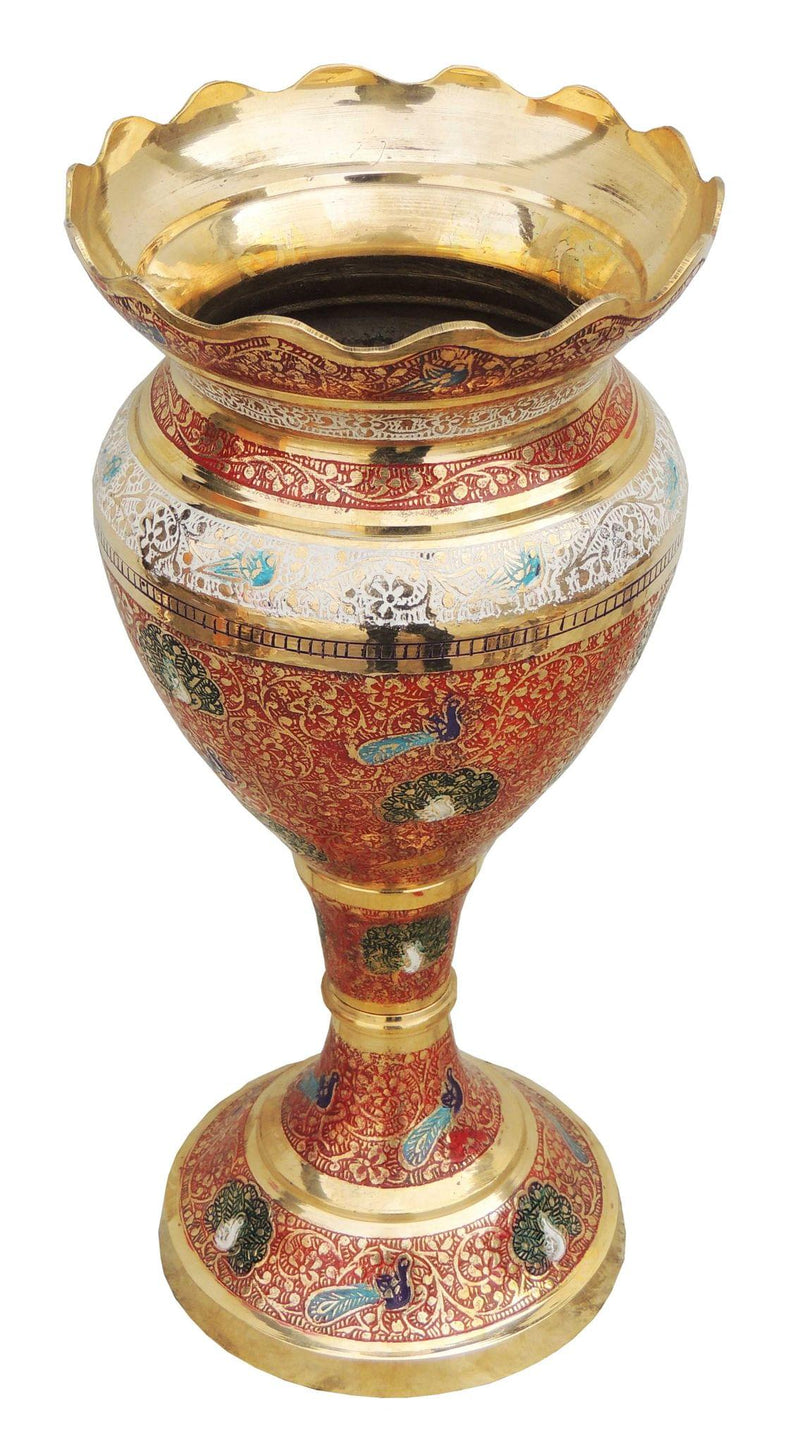 Brass & , Vase — 12.5"