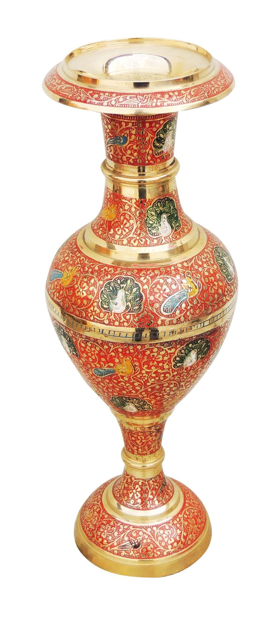 Brass & , Vase — 13.8"