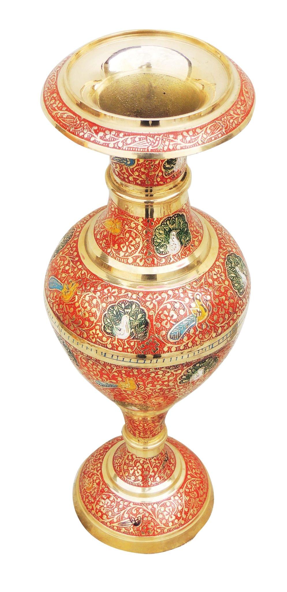 Brass & , Vase — 13.8"