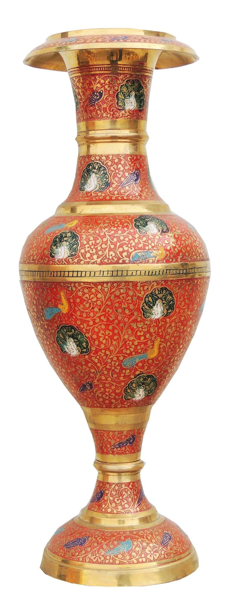Brass & , Vase — 16"