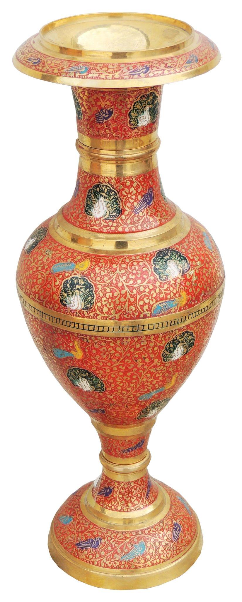 Brass & , Vase — 16"