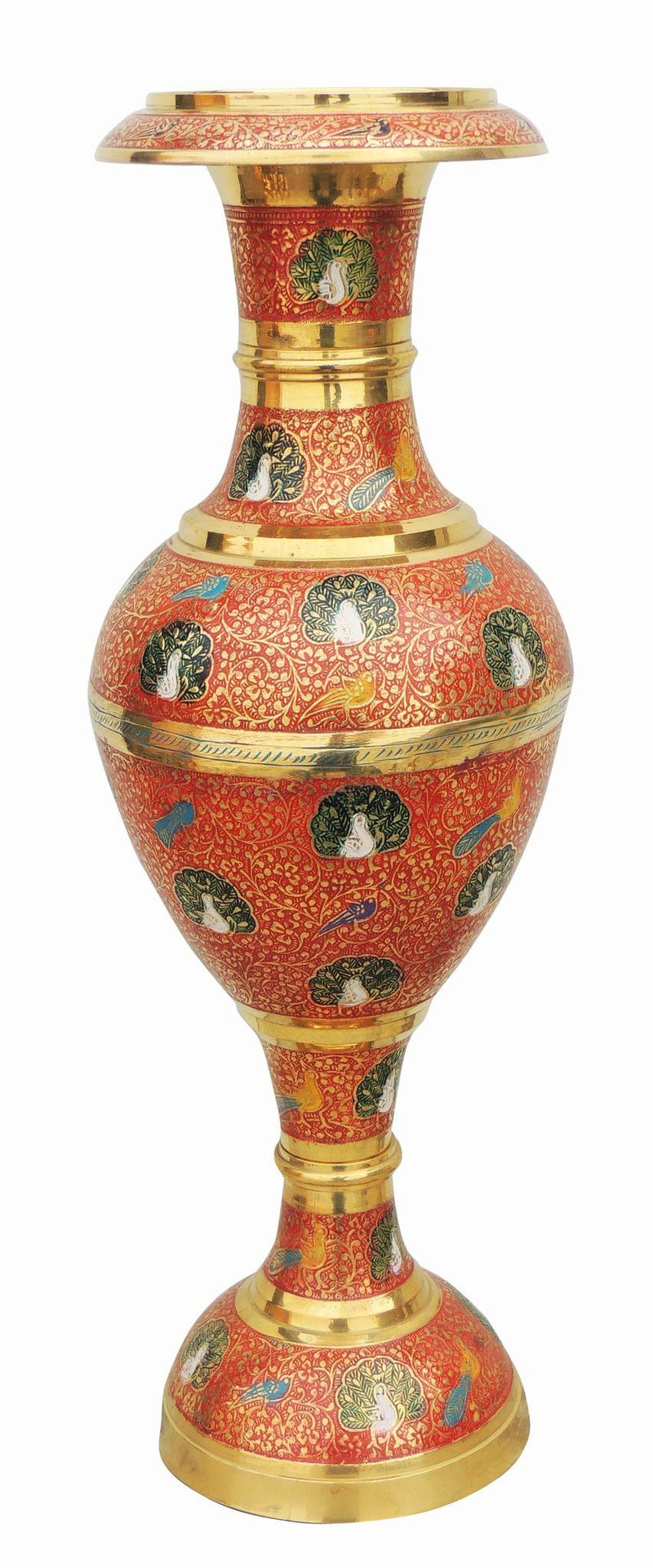Brass & , Vase — 18.8"