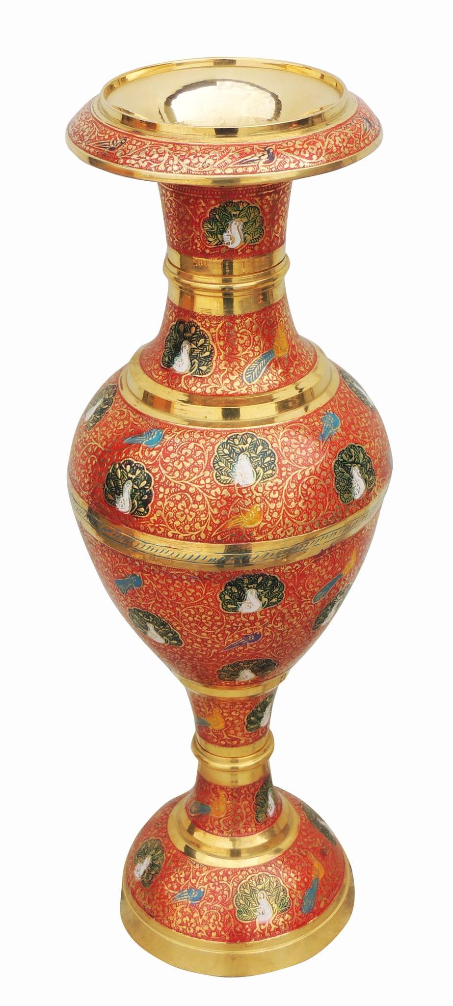 Brass & , Vase — 18.8"